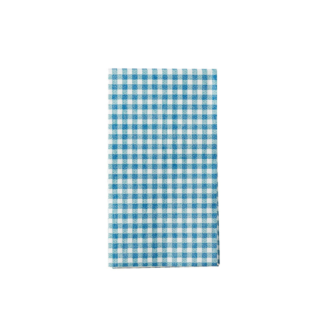 HAM838 - Hamptons Navy Gingham Paper Guest Towel