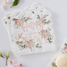 Load image into Gallery viewer, Floral Happy Birthday Napkins (new)
