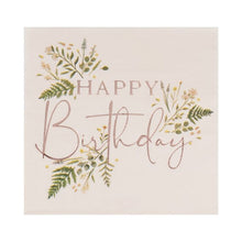 Load image into Gallery viewer, Floral Pink Happy Birthday Napkins
