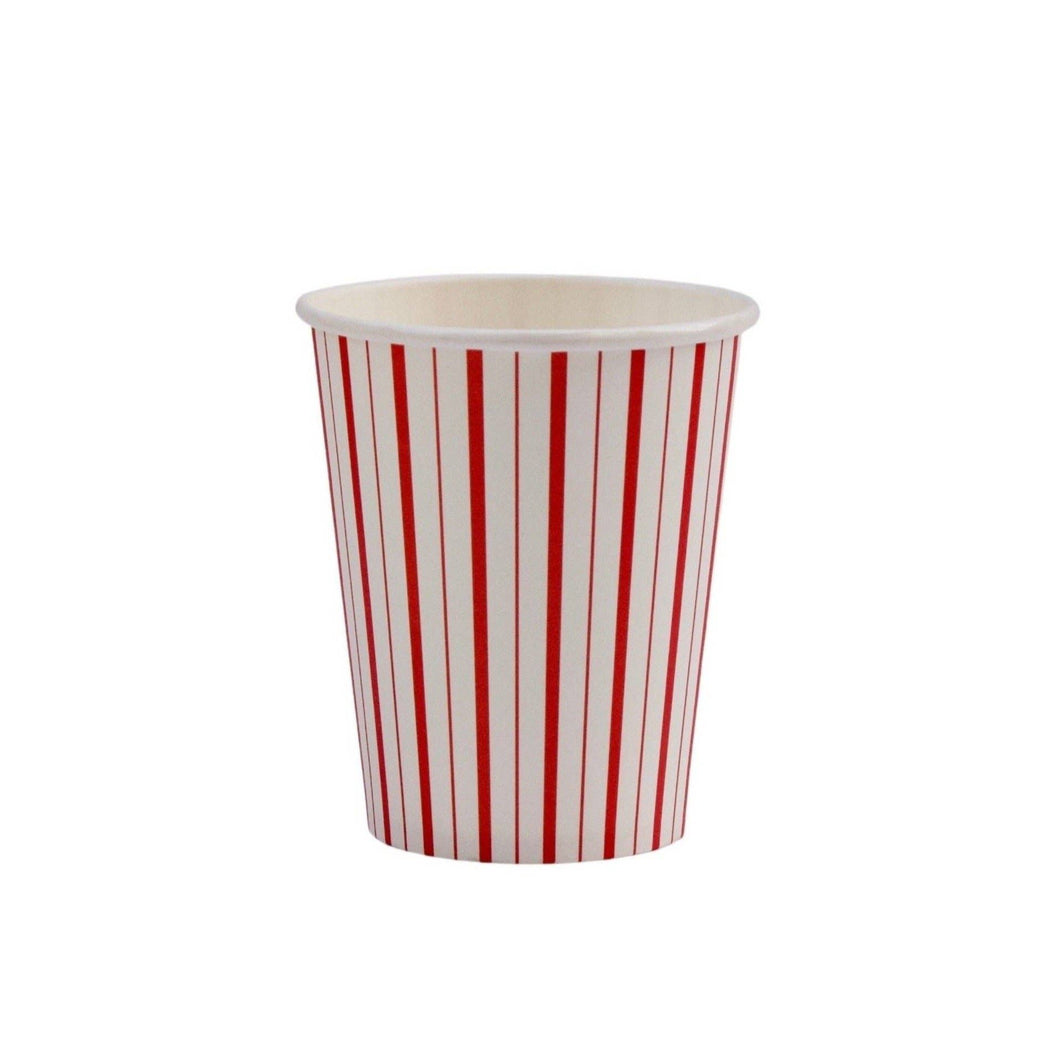 Red Fine Stripes Cups (Set of 8)