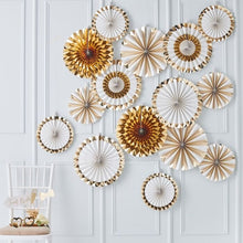 Load image into Gallery viewer, Gold Paper Fan - Decor Backdrop
