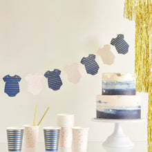 Load image into Gallery viewer, Gold Foiled Pink &amp; Navy Baby Grow Baby Shower Banner (one item)

