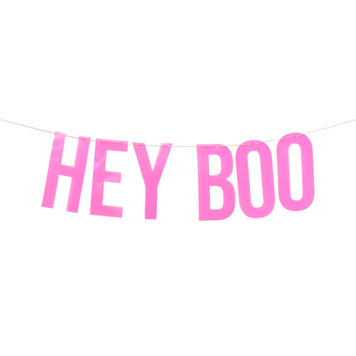 Neon Pink Hey Boo Banner - Lemonade Party Box