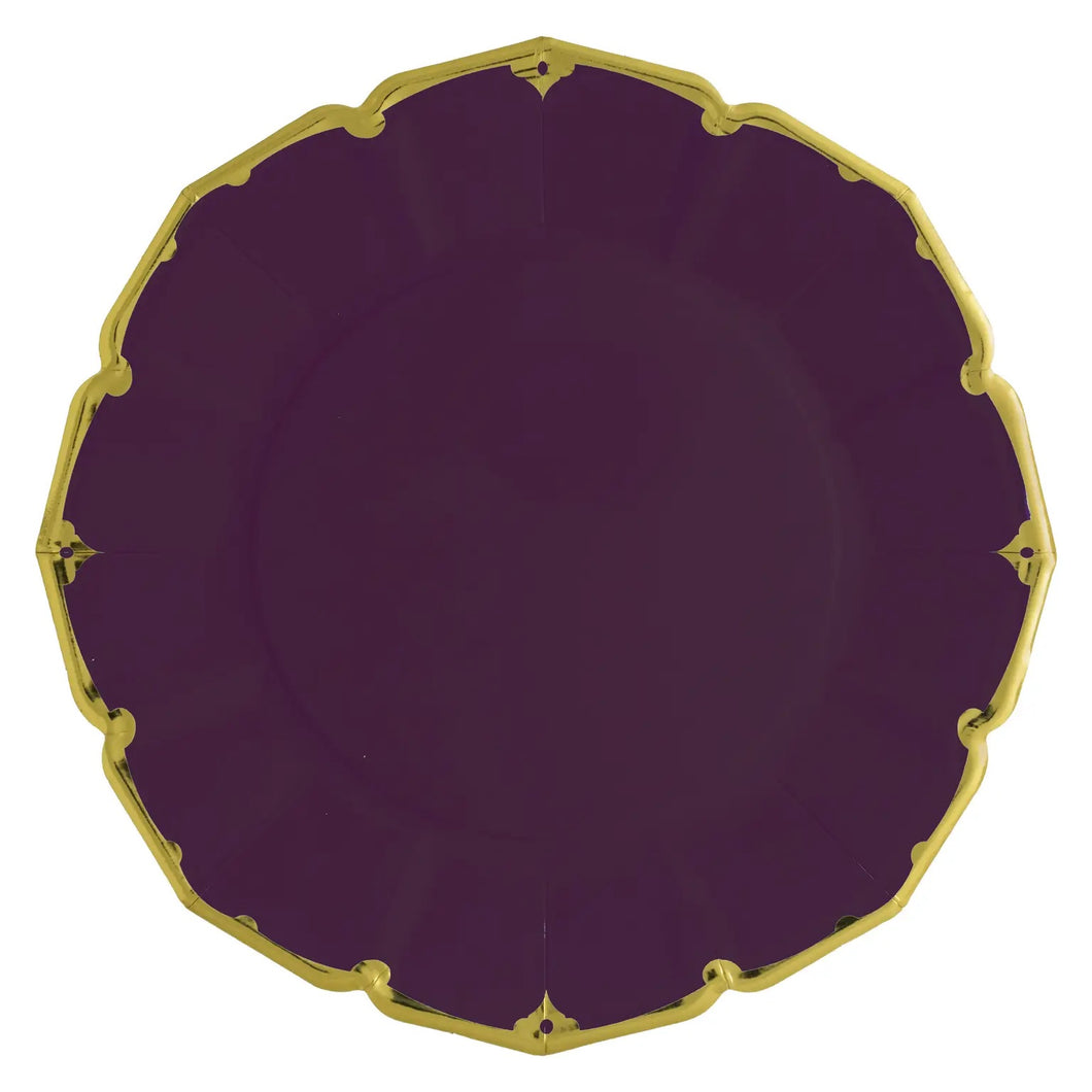 8 Eggplant Dinner Plates - Lemonade Party Box