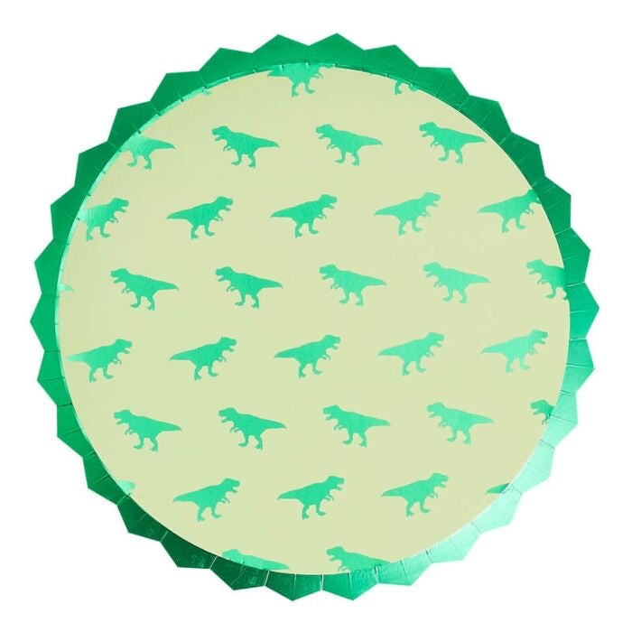 Green Dinosaur Party Plate