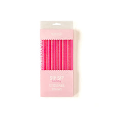 Load image into Gallery viewer, Pink Cheetah Reusable Straws - Lemonade Party Box
