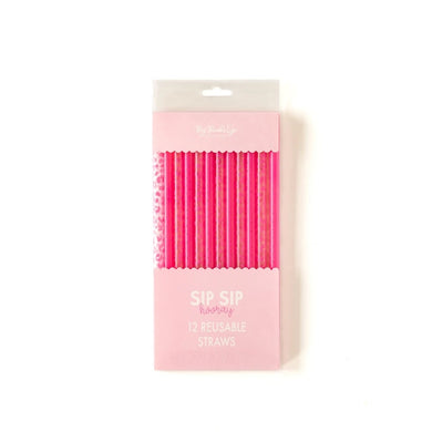 Pink Cheetah Reusable Straws - Lemonade Party Box