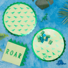 Load image into Gallery viewer, Green Dinosaur Party Plate
