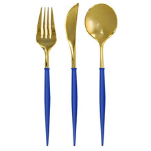 Load image into Gallery viewer, Reusable Bella China Blue and Gold Cutlery
