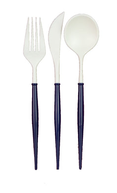 White And Gold 24pc Bella Assorted Cutlery Set