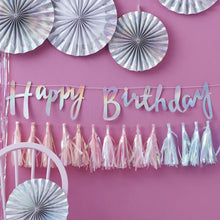 Load image into Gallery viewer, Iridescent Happy Birthday Bunting (one item)

