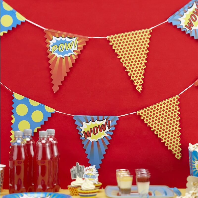 Superhero Party Banner (Bunting) - Pop Art - Lemonade Party Box