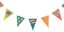 Load image into Gallery viewer, Superhero Party Banner (Bunting) - Pop Art - Lemonade Party Box
