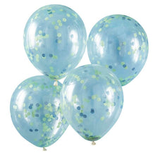 Load image into Gallery viewer, Blue &amp; Green Confetti Balloons
