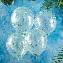 Load image into Gallery viewer, Blue &amp; Green Confetti Balloons
