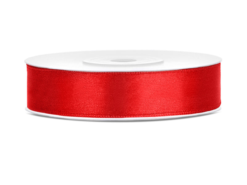 Satin Red Ribbons 12mm/25m